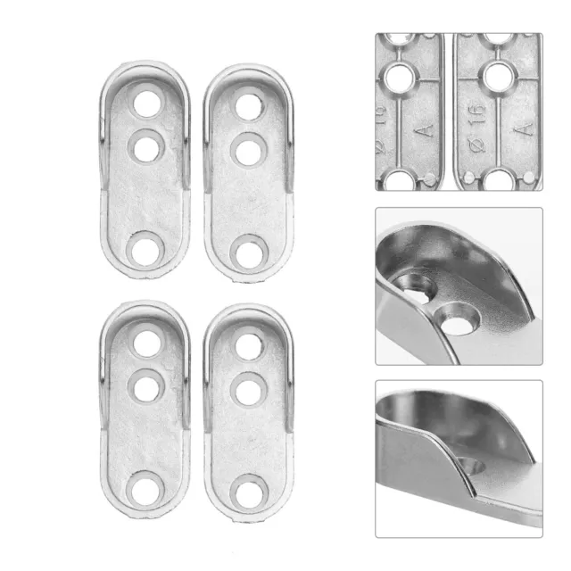 12 Pcs Closet Pole Socket Rod Clothes Rail Tube Holder Oval