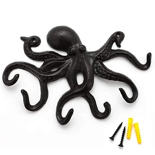 ChasBete Key Holder for Wall Octopus Coat Hooks Wall Mounted Towel Hooks Heav...