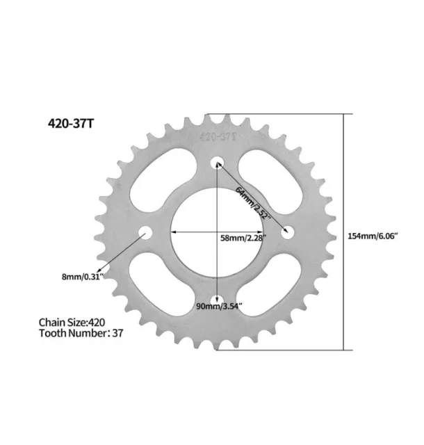 420 Rear Sprocket 37T For Xr50 Crf50 Stock Dirt Bike Rs02