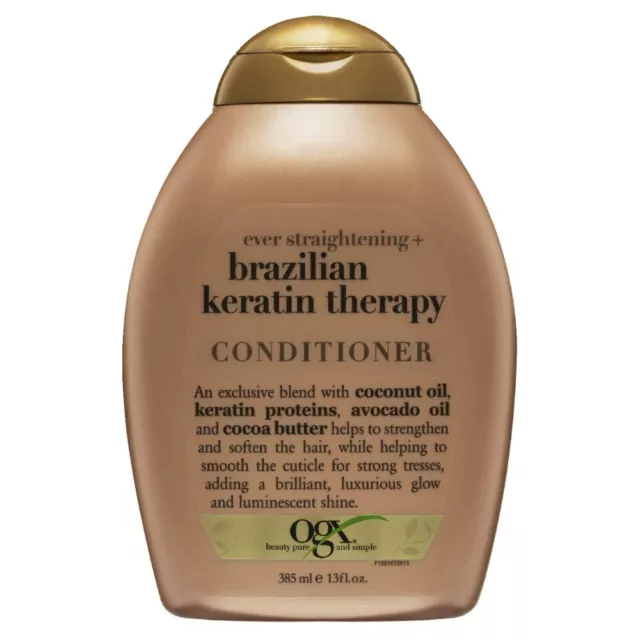 OGX Brazilian Keratin Therapy Conditioner 385mL Ever Straightening Soften Hair