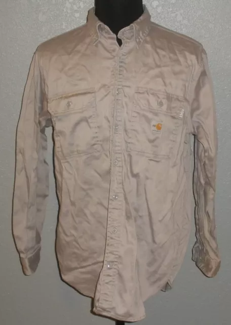Men’s Large Carhartt FR Flame Resistant Long Sleeve Twill Work Shirt FRS003