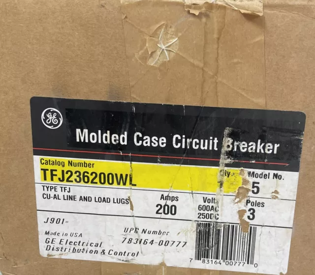 General Electric TFJ236200 200A 3-Pole 3-Phase 600V Circuit Breaker