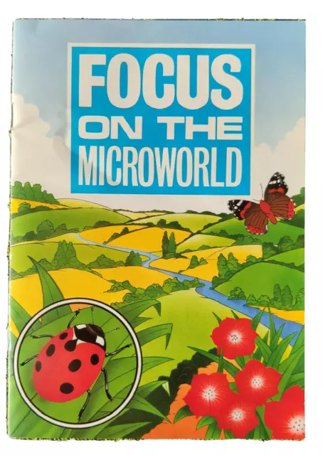 1988 Vintage Heinz 'Fokus auf die Mikrowelt' Buch + Taschenmikroskop