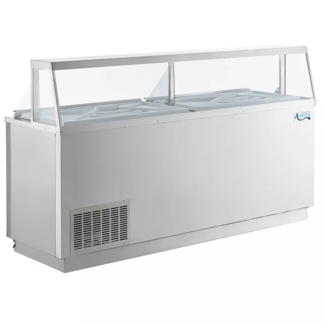 88 3/4" 16 Tub Stainless Steel Deluxe Ice Cream Dipping Cabinet
