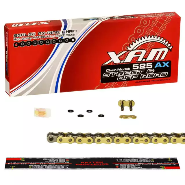 X-Ring Kette Ducati Monster S2R 1000, Bj. 06-08 (M4) XAM extra verstärkt GOLD