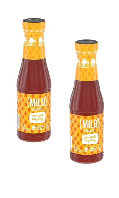 2-Pk Taco Bell Mild Sauce 7.5 oz Glass Bottle for chips,burritos enchilada. New.