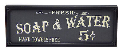 Soap and Water Bathroom Advertising Farmhouse Sign Decor Vintage / Retro Look