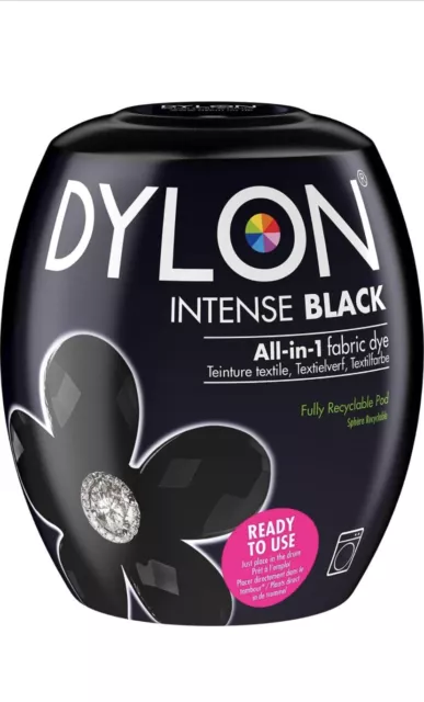 Dylon Washing Machine Fabric Dye Pod Intense Black, 350g, Packaging May Vary