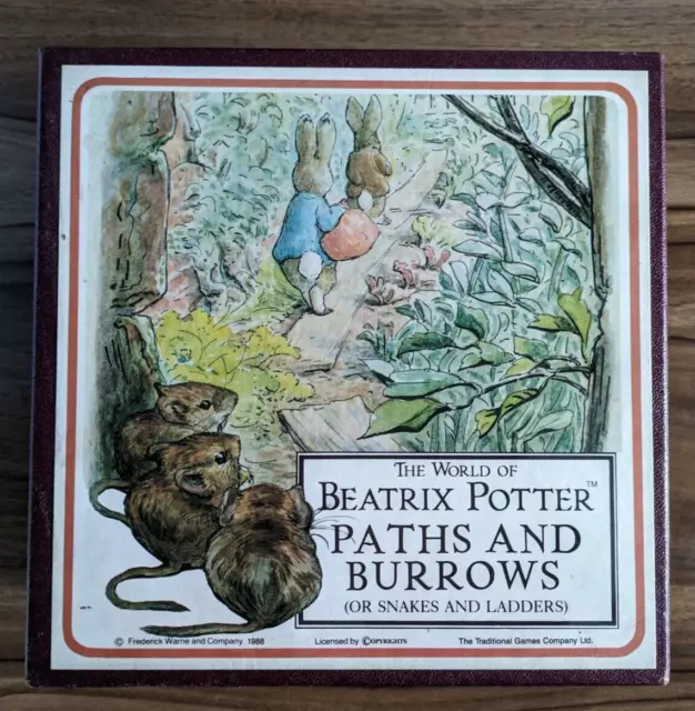 Vintage Beatrix Potter Paths and Burrows (Or Snakes and Ladders) Game Set 1988