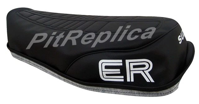 SUZUKI TS125ER Complete Seat Saddle With HP Seat Cover & ER Logo - Black 1 thumbnail image