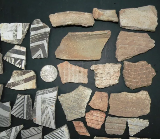 Pre-Colombian Artifacts Pottery Shards 60+ Rare Shards 800 year old Fingerprints 2