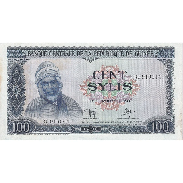 [#195827] Guinée, 100 Sylis, 1980, KM:26a, TTB