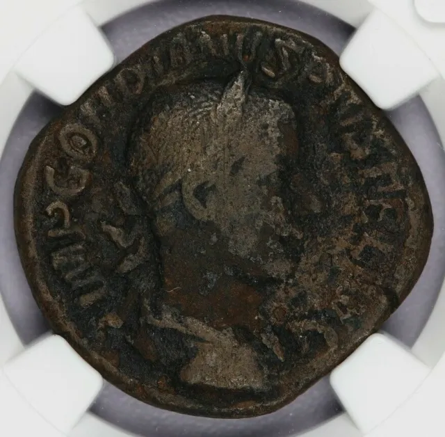 238-244 AD Roman Empire AE Sestertius Gordian III NGC F b-13