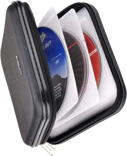 XiongYe CD DVD Wallet, 32 Capacity Heavy Duty, DVD CD Case Holder for Car,