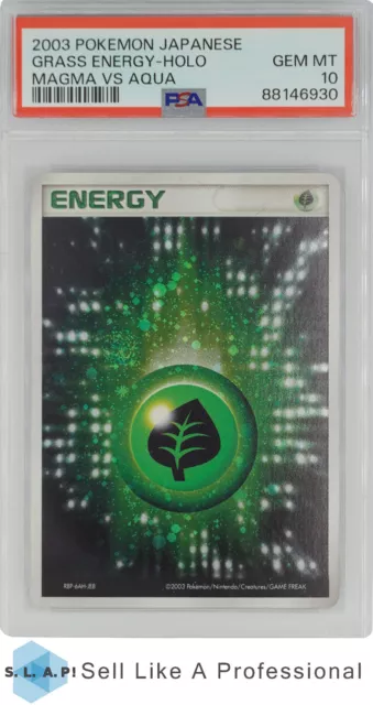 2003 Pokemon Japanese Magma Vs Aqua  Grass Energy-Holo Magma Vs Aqua Psa 10