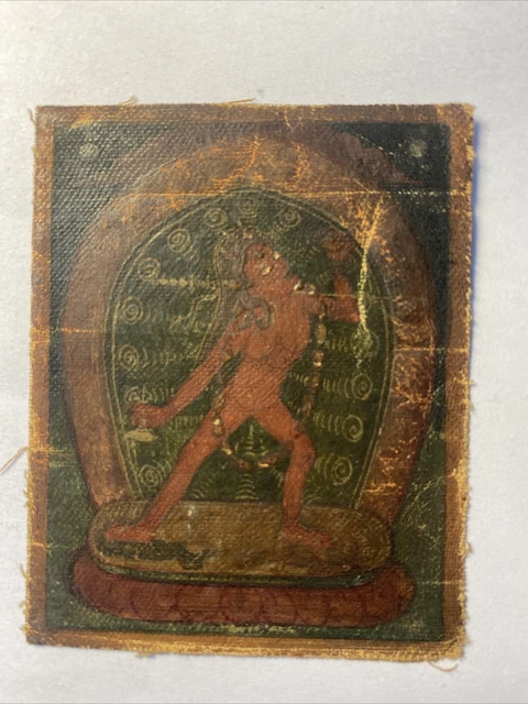 Mongolian Tibetan Buddhist miniature Tsakli Thangka painting  Mongolia 6x7
