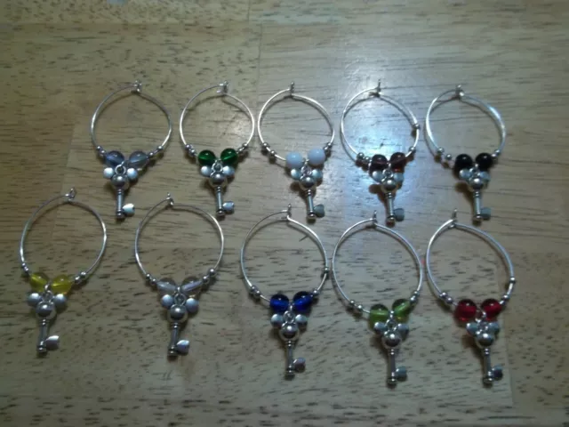 MOUSE KEY Wine Glass Charms Marker set of 10