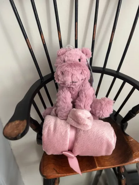 JELLYCAT FUDDLEWUDDLE HIPPO Soother Comforter BNWT 39.99 PicClick UK