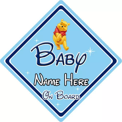 Baby On Board Car Sign - Disney Winnie The Pooh - Personalised