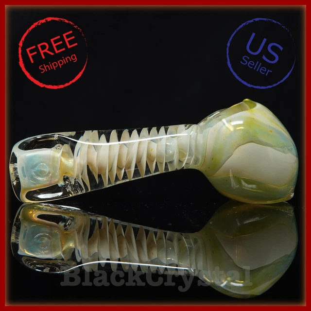 5 inch Handmade White Heavy Thick Swirl Hammer Tobacco Smoking Bowl Glass Pipes