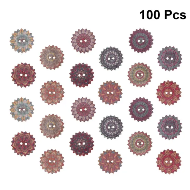 100 piezas botones florales decorativos artesanales con botones de madera artesanales con botones de bambú para niños