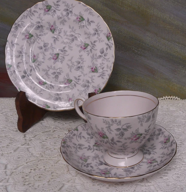 Vintage TUSCAN England Floral Chintz Trio Cup Saucer & Plate