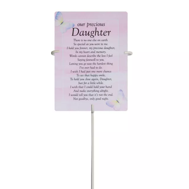 Daughter Waterproof Graveside Memorial Card and Weatherproof 30cm card Holder