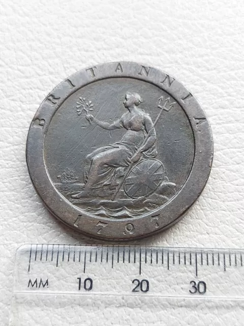 A 1797 George III Cartwheel One Penny Coin