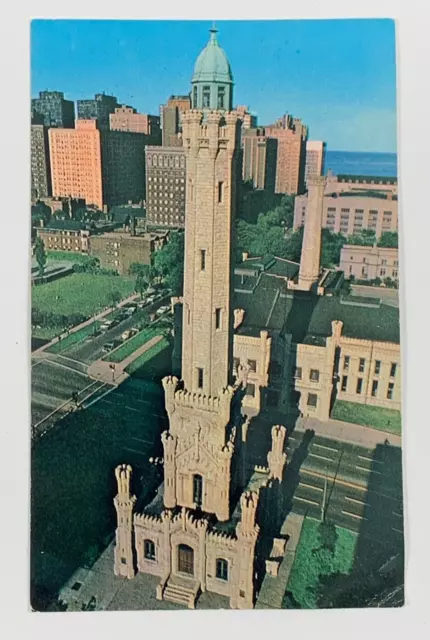 Aerial View The Water Tower Chicago Illinois Postcard Unposted