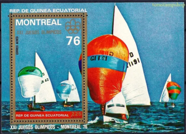 Equatorial Guinea 1976 Montreal Olimpiadi Acqua Sport Yachting Barche 1V M S Mnh