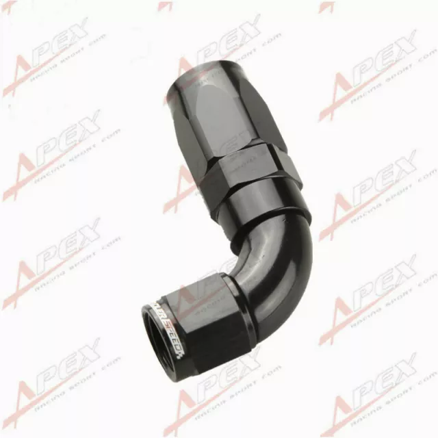 SWIVEL 90 DEGREE -6AN AN6 6AN -6 AN One Piece HOSE END FITTING BLACK