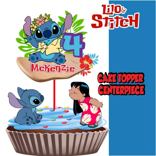 10 Pcs Lilo And Stitch Cake Topper Children's Birthday Party Cake