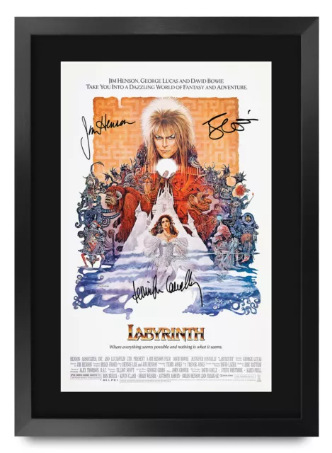 Labyrinth David Bowie Gift A3 Framed Printed Poster Signed Picture for Movie Fan