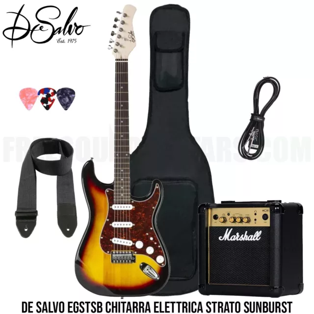 DE SALVO EGSTSB Chitarra Elettrica Strato SB 4/4 + Borsa Amplificatore Marshall