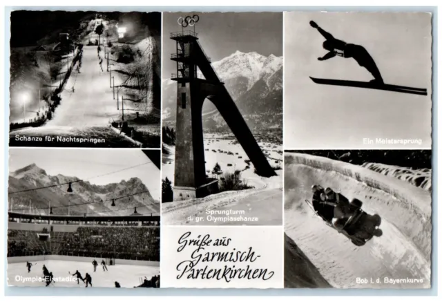 Bavaria Germany RPPC Photo Postcard Greetings from Garmisch Partenkirche 1966