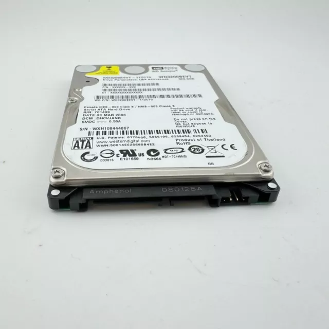 Western Digital Scorpio 320GB WD3200BEVT 5400RPM 2.5" HDD SATA HARD DRIVE 3