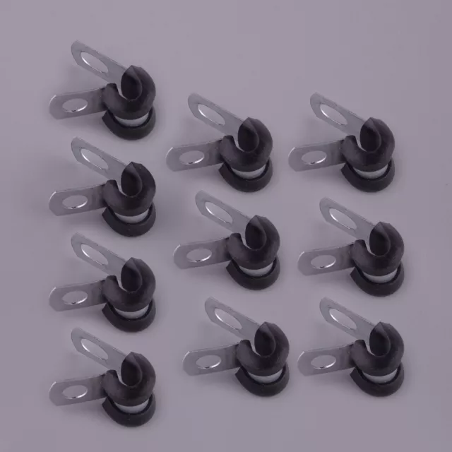 24pc Metal Rubber Brake Pipe Clips Rubber Lined P Clips 3/16" (4.7mm) Lines