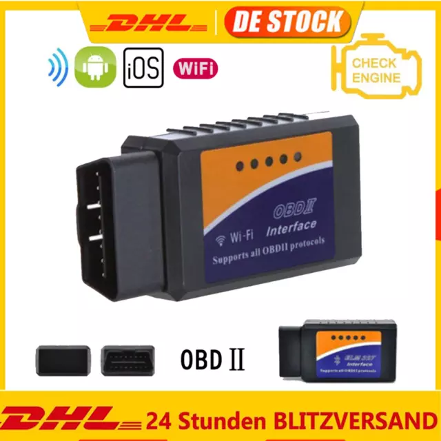 OBD2 ELM327 WIFI V1.5 Profi Diagnosegerät für PKW LKW Auto IOS Tester Scanner