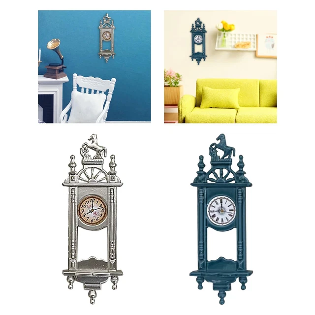 1/12 Dollhouse Miniature Horloge Murale Mini pour Accessoires de Chambre
