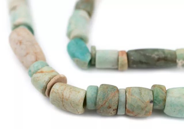 Ancient Amazonite African Stone Beads #8628 12mm Mali Green Mixed Gemstone