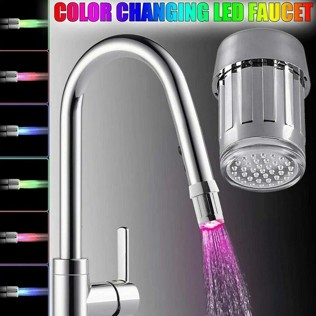 Grifo herramienta grifo de 7 colores sensor de temperatura LED luz brillo agua grifo en U J6G7
