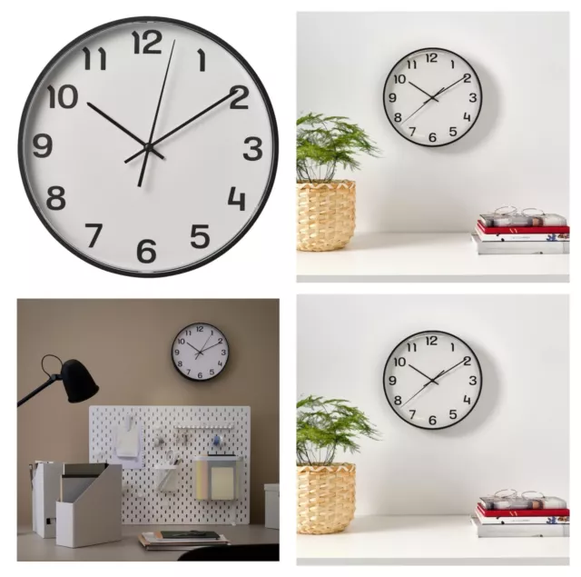 IKEA BONDIS WALL clock, low-voltage/black, 38 cm Clock Silent Quartz  Movement £47.99 - PicClick UK