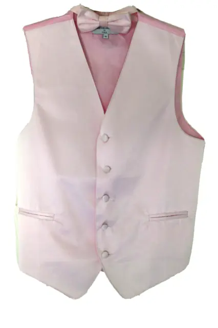 Men's Formal Vest and Bow Tie Light Pink XS / Prom & Homecoming Attire