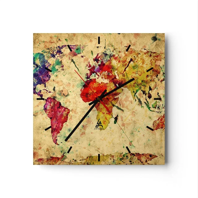 Orologio Da Parete In Vetro Optiwhite – Design Astrazione Sabbia 30x30 Cm, Silenzioso Per Cucina E Soggiorno, Moderno E Decorativo