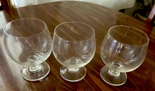 France Small Brandy Snifters 4 1/2"  3 available CRYSTAL Goblets Bar Stemware