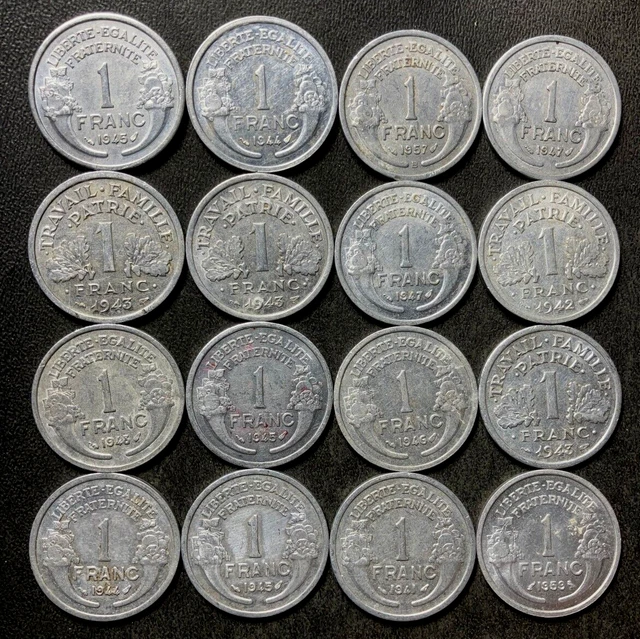Old FRANCE Coin Lot - 1941-1959 - FRANCS - 16 Excellent Coins - Lot J9