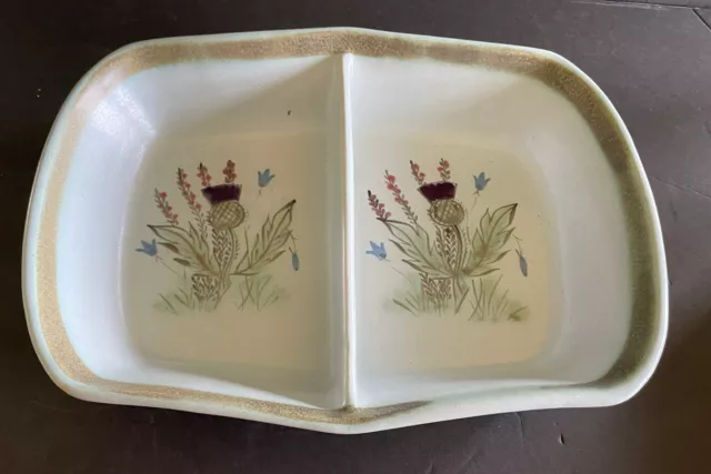 BUCHAN Stoneware Pottery Scotland THISTLE 11" Rectangular Divided Baker #270D/11