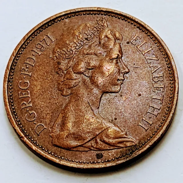 1971 2 NEW PENCE British Elizabeth II Coin BN   "Rare Beauty"