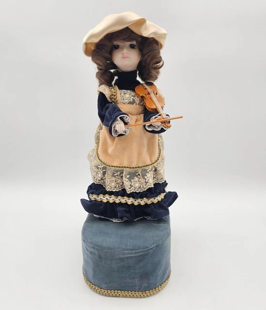 SANKYO CECILE MUSIC Box Automata Doll w/Piano~ Mechanical Doll