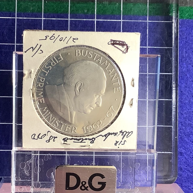 Jamaican One Dollar Proof Coin 1973 Jamaica Bustamante 1 UNC 28,000 Minted